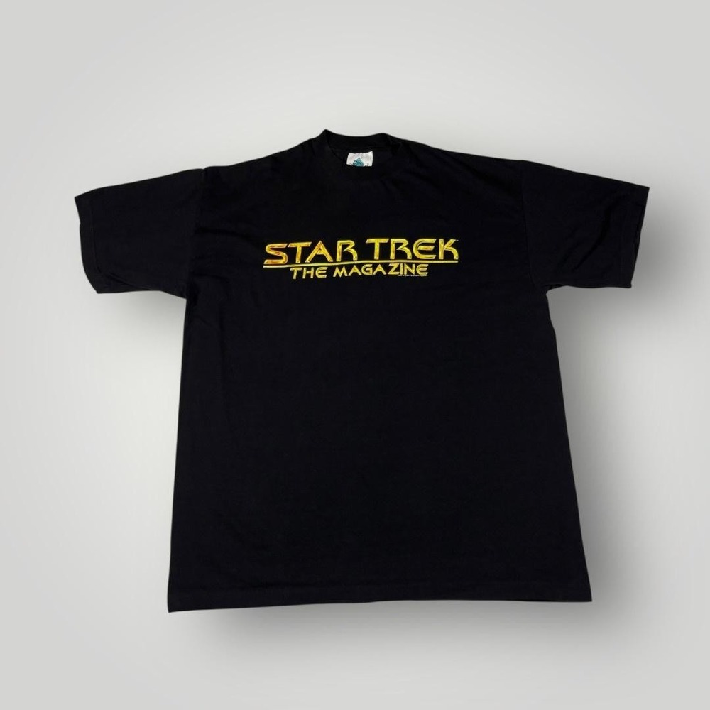 Vintage Star‎ Trek The Magazine Shirt Mens Large Black 1998 Graphic Tee Sci-Fi
